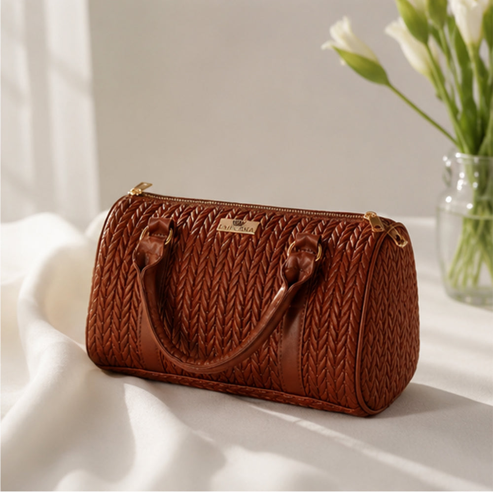 Colección Primavera 2026 de Emporia - "Choco Lux", juego de 6 bolsos; piel sintética, marrón. 8 