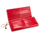 Cartera de privacidad con clave secreta de acceso para mujer. Color: negro y rojo