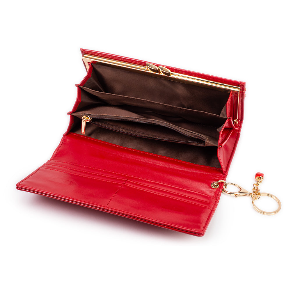 Cartera de privacidad con clave secreta de acceso para mujer. Color: negro y rojo 5 