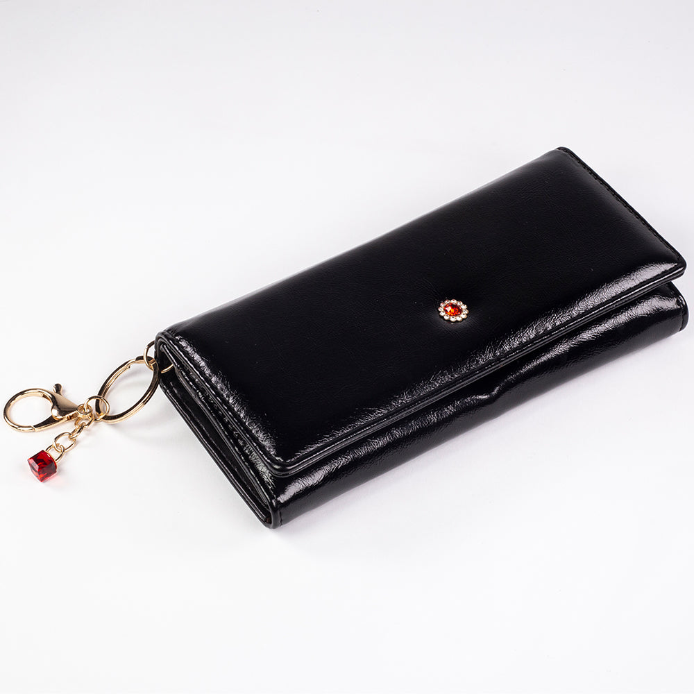 Cartera de privacidad con clave secreta de acceso para mujer. Color: negro y rojo 14 