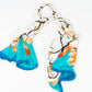 Bufanda abrazo floral, 85 x 180 cms, azul claro, 100% seda vegana