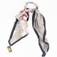 Bufanda velo floreciente, 85 x 180 cms, gris, 100% seda vegana
