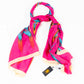 Bufanda prisma pavo real, 85 x 180 cms, rosa 100% seda vegana