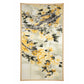Bufanda con estampado de jardín floral, amarilla, 85 × 180 cm, 100 % seda vegana.