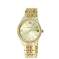 Excelland reloj de mujer de color oro con pulsera de metal,cierre desplegable y cristales.
