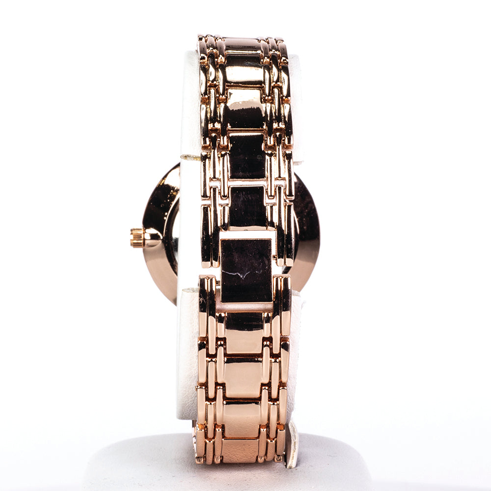 Reloj de mujer Excellanc en color oro rosa con pulsera de metal y esfera en negro 3 