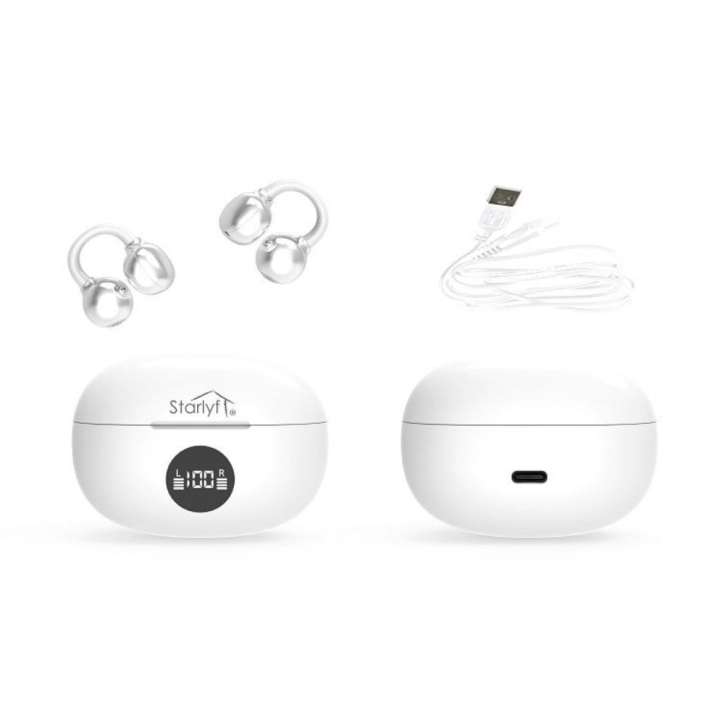 Auriculares inalámbricos Starlyf con clip: Auriculares inalámbricos con funciones de traducción y aumento de volumen. 1 