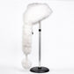 Gorro de invierno de piel sintética blanco con bufanda – talla única