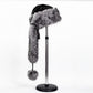 Gorro de invierno de piel sintética plateado con bufanda – talla única