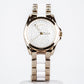 Reloj de Aleación Bañado en Oro con Cristal Emporia® Blanco