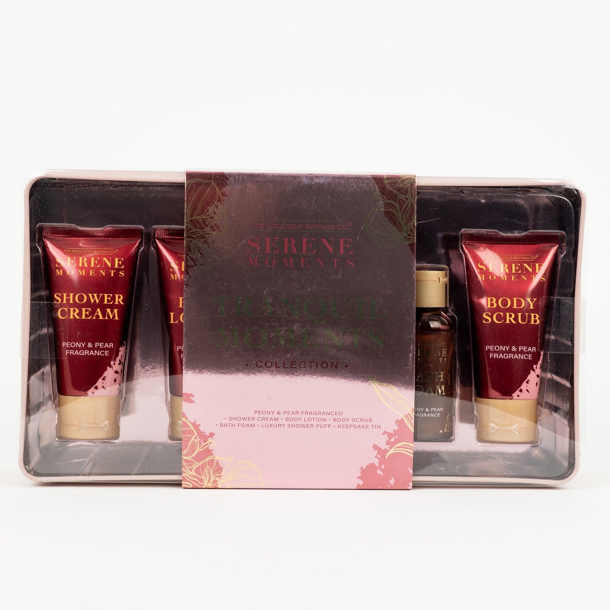 Serene Moments Tranquil Moments – Set de regalo de lujo para baño y cuerpo con fragancia de peonía y pera. 1 