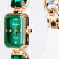 Reloj de Aleación Bañado en Oro con Cristal Emporia® Verde