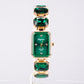 Reloj de Aleación Bañado en Oro con Cristal Emporia® Verde