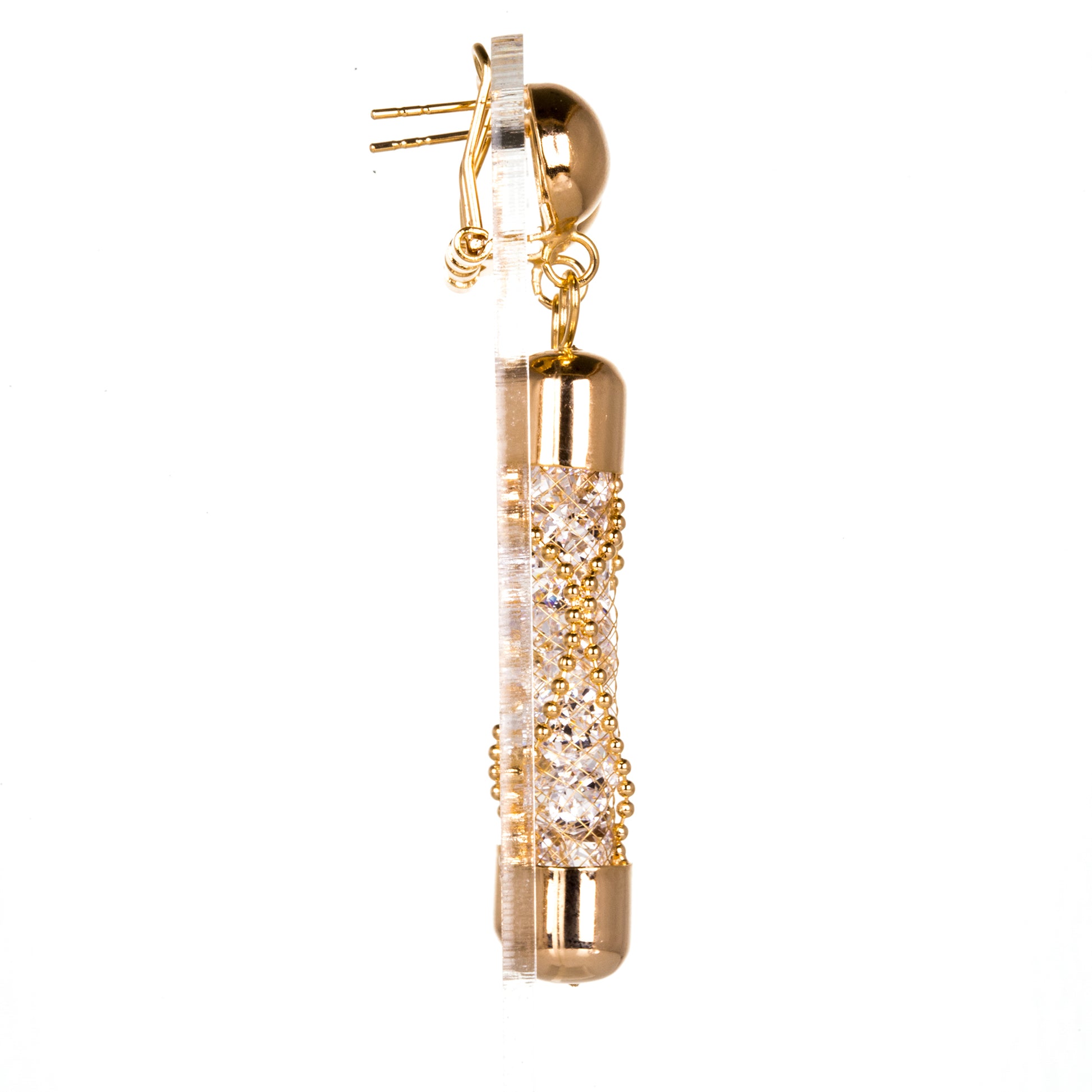 Conjunto de Aleación Bañado en Oro con Cristal Emporia® Blanco 4 