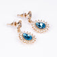 Conjunto de Aleación Bañado en Oro con Cristal Emporia® Azul y Cristal Emporia® Blanco ( Collar +Pendientes +Pulsera )