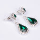 Conjunto de Aleación Bañado en Oro con Cristal Emporia® Verde y Cristal Emporia® Blanco ( Collar +Pendientes +Pulsera +Anillo )