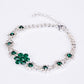 Conjunto de Aleación Bañado en Oro con Cristal Emporia® Verde y Cristal Emporia® Blanco ( Collar +Pendientes +Pulsera +Anillo )