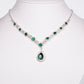 Conjunto de Aleación Bañado en Oro con Cristal Emporia® Verde y Cristal Emporia® Blanco ( Collar +Pendientes +Pulsera +Anillo )