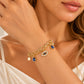 Pulsera de Aleación Bañado en Oro con Zafiro