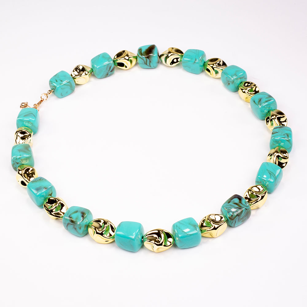 Conjunto Cuenta con Cristal Emporia® Verde ( Collar +Pulsera )