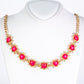 Conjunto de Aleación Bañado en Oro con Cristal Emporia® Rojo y Cristal Emporia® Blanco ( Collar +Pendientes +Pulsera )