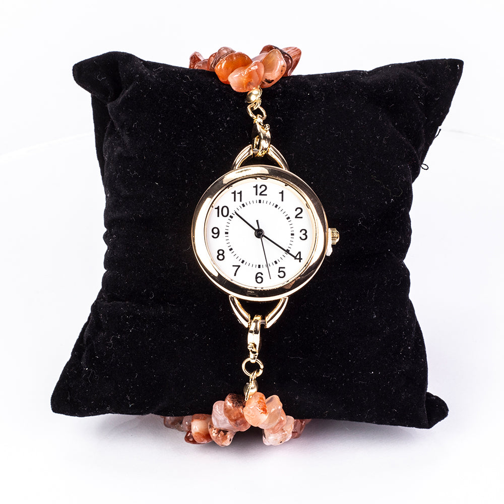 Reloj de Aleación Bañado en Oro con Turquesa y Amatista ( Pulsera ) 4 