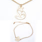 Conjunto de Aleación Bañado en Oro ( Collar +Pulsera +Colgante )