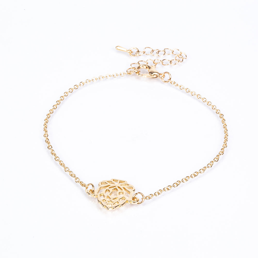 Conjunto de Aleación Bañado en Oro ( Collar +Pulsera )