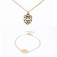 Conjunto de Aleación Bañado en Oro ( Collar +Pulsera )