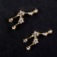 Tauro Pendientes de Aleación Bañado en Oro con Cristal Emporia® Blanco