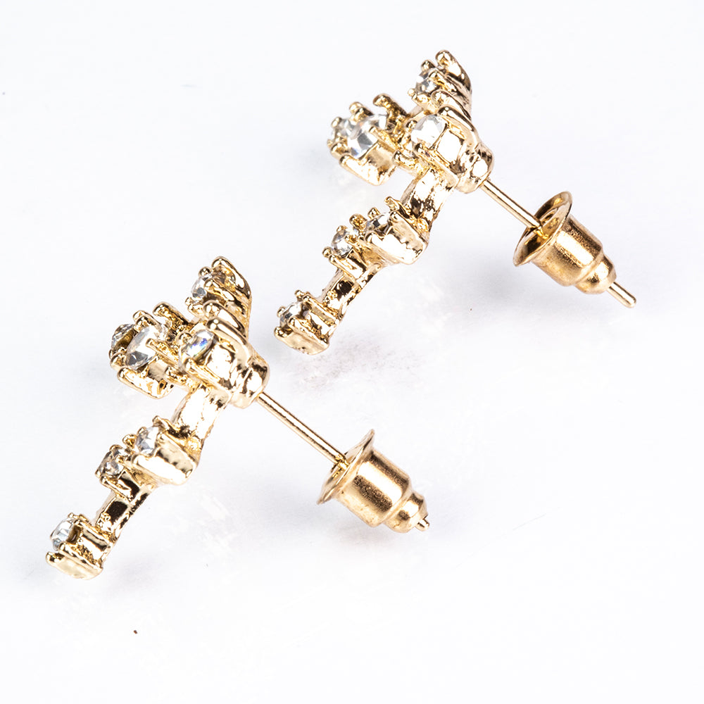 Acuario Pendientes de Aleación Bañado en Oro con Cristal Emporia® Blanco 5 