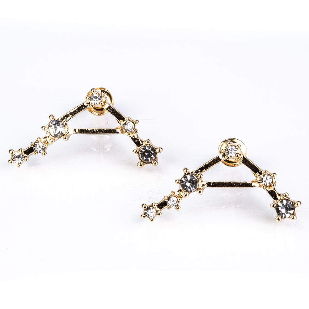 Libra Pendientes de Aleación Bañado en Oro con Cristal Emporia® Blanco