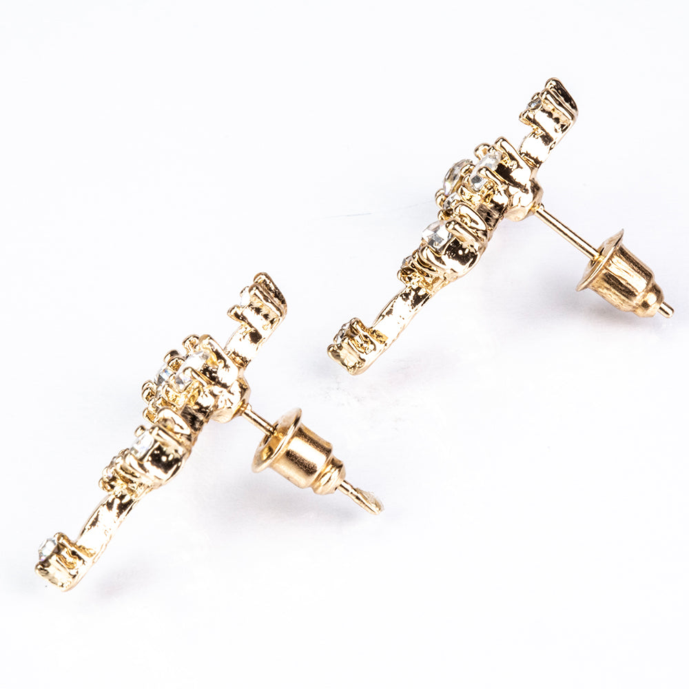Virgo Pendientes de Aleación Bañado en Oro con Cristal Emporia® Blanco 5 