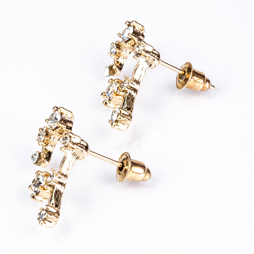Sagitario Pendientes de Aleación Bañado en Oro con Cristal Emporia® Blanco 5 
