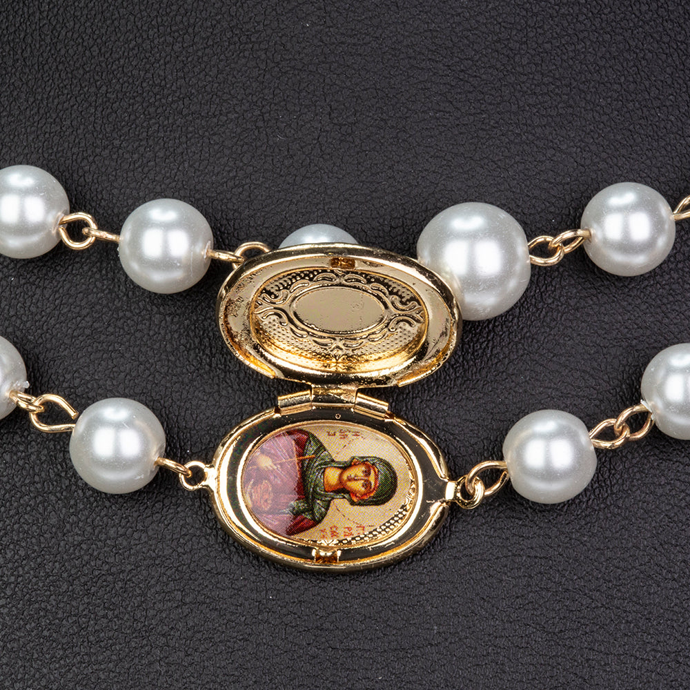Collar de Aleación Bañado en Oro con Perla de cristal