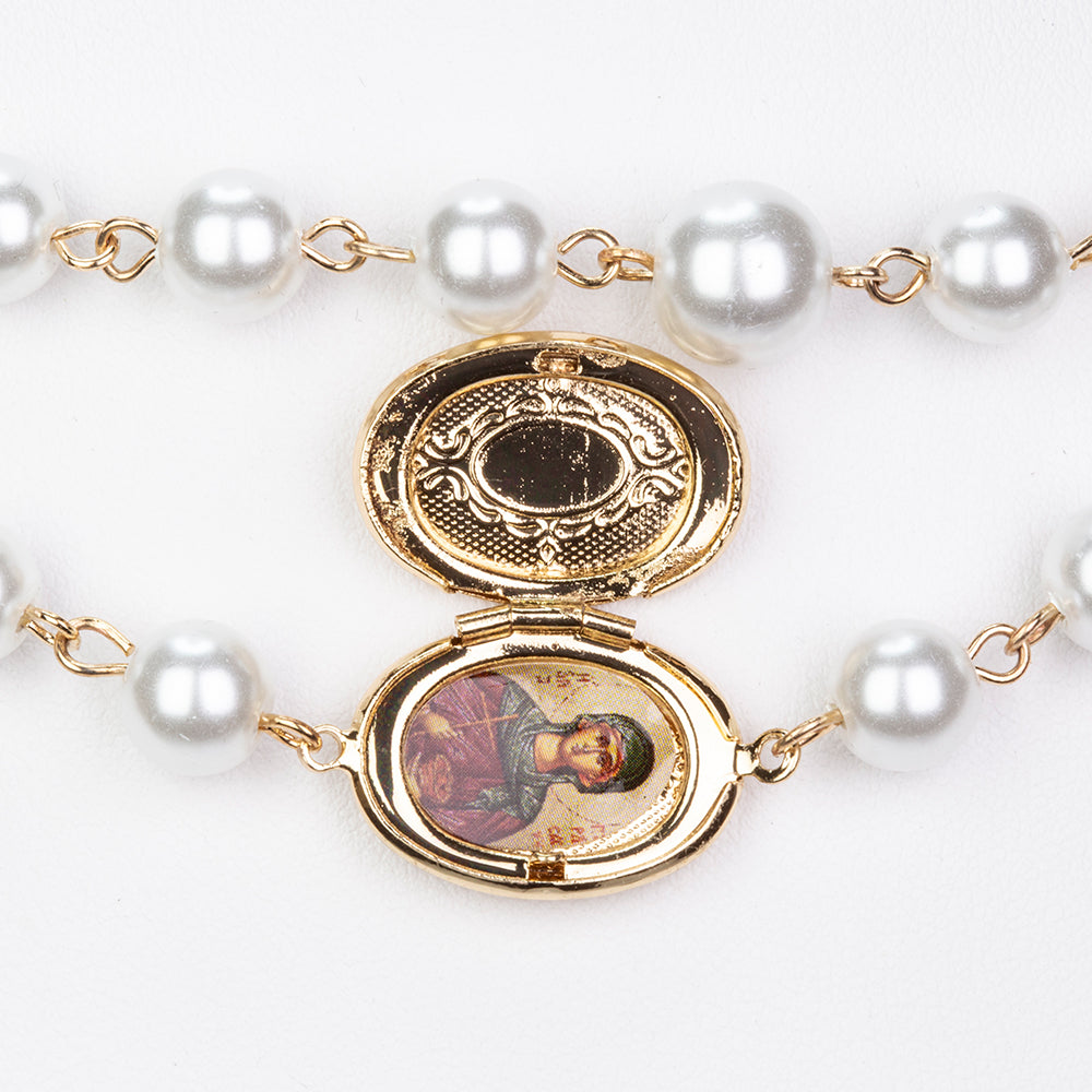Collar de Aleación Bañado en Oro con Perla de cristal 6 