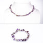 Conjunto de Aleación Bañado en Oro con Amatista ( Collar +Pulsera )