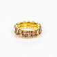 Cruz Conjunto de Aleación Bañado en Oro con Cristal Emporia® Rosa y Cristal Emporia® Blanco ( Collar +Pulsera +Anillo +Colgante )