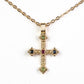 Cruz Collar de Aleación Bañado en Oro con Rubí de Birmania y Esmeralda de Brasil ( Collar +Colgante )