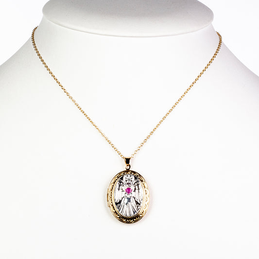 Collar de Aleación Bañado en Oro con Rubí de Birmania ( Collar +Colgante )