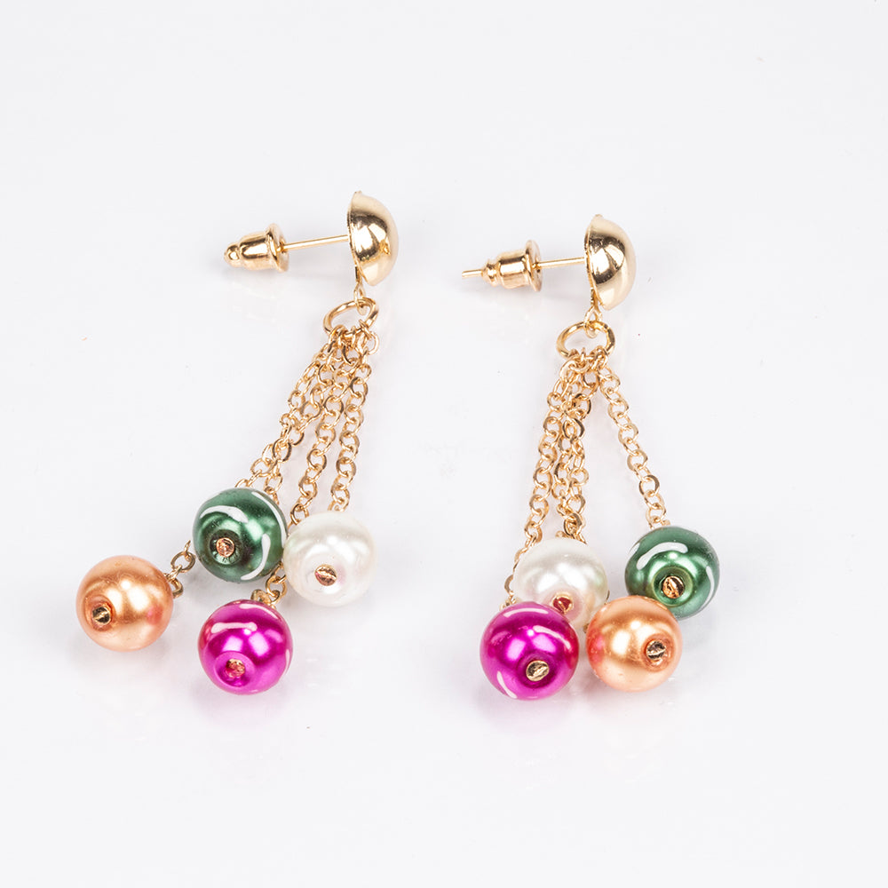 Conjunto de Aleación Bañado en Oro ( Collar +Pendientes +Pulsera ) 5 