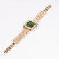 Reloj de Aleación Bañado en Oro con Cristal Emporia® Verde y Cristal Emporia® Blanco ( Collar +Pendientes +Colgante )