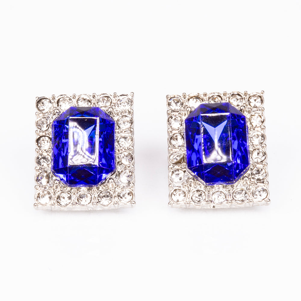 Reloj de Aleación Bañado en Oro con Cristal Emporia® Azul y Cristal Emporia® Blanco ( Collar +Pendientes +Colgante )