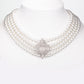 Conjunto de Aleación Bañado en Oro con Perla de cristal y Cristal Emporia® Blanco ( Collar +Pendientes )