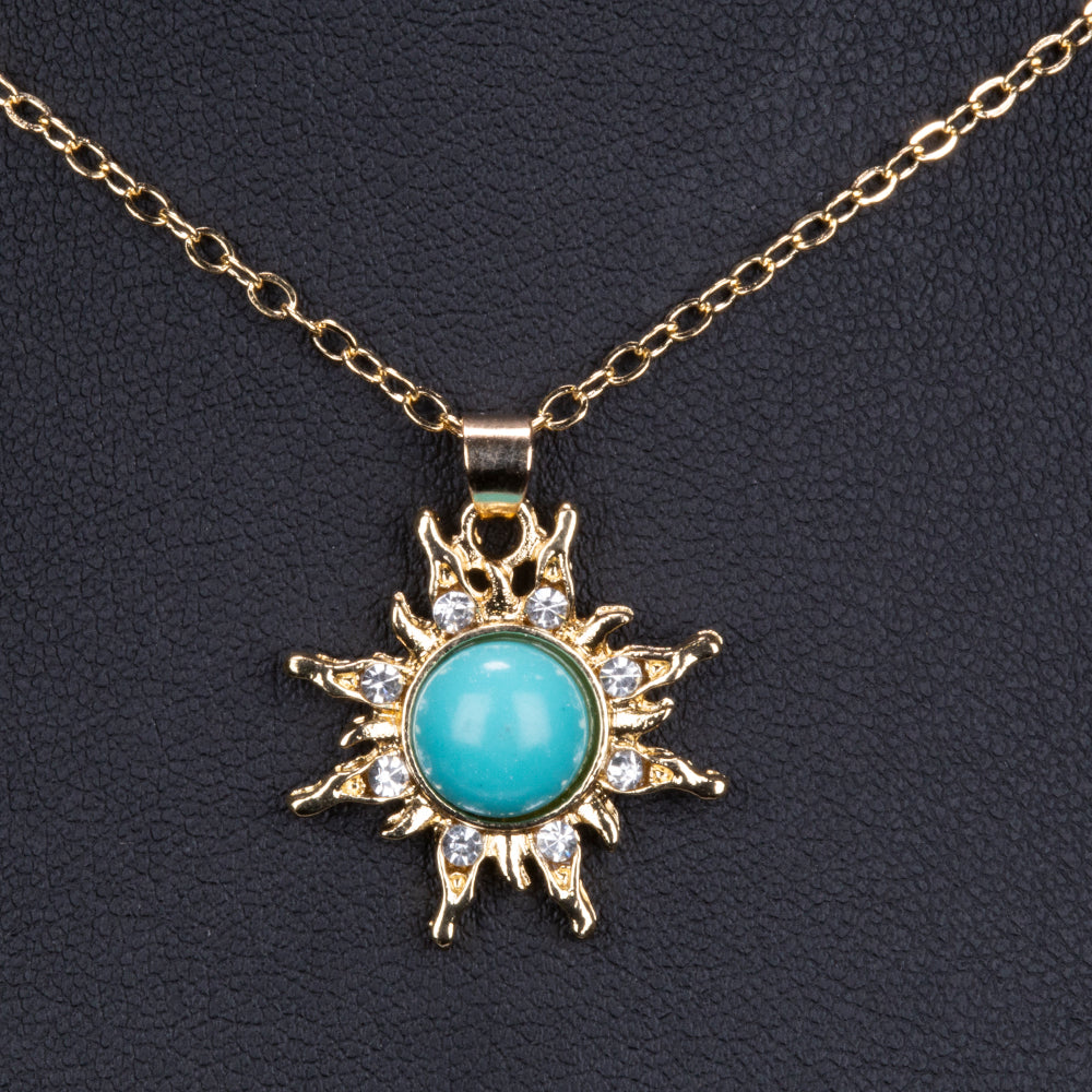 Collar de Aleación Bañado en Oro con Turquesa 2 