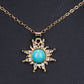 Collar de Aleación Bañado en Oro con Turquesa