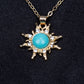 Collar de Aleación Bañado en Oro con Turquesa