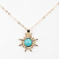 Collar de Aleación Bañado en Oro con Turquesa