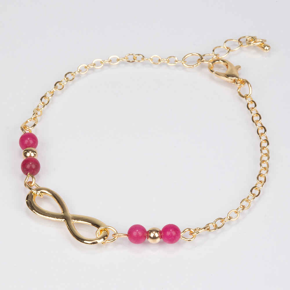 Pulsera de Aleación Bañado en Oro con Rubí