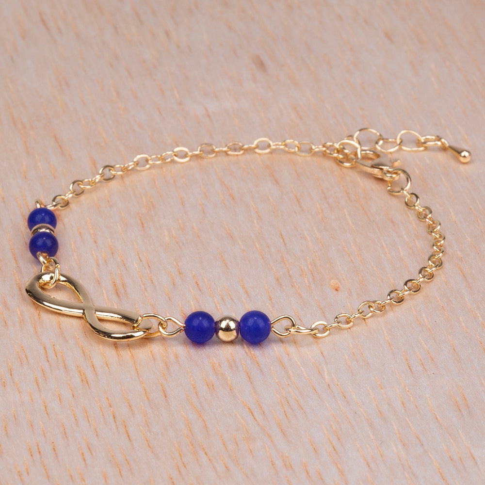 Pulsera de Aleación Bañado en Oro con Zafiro 2 